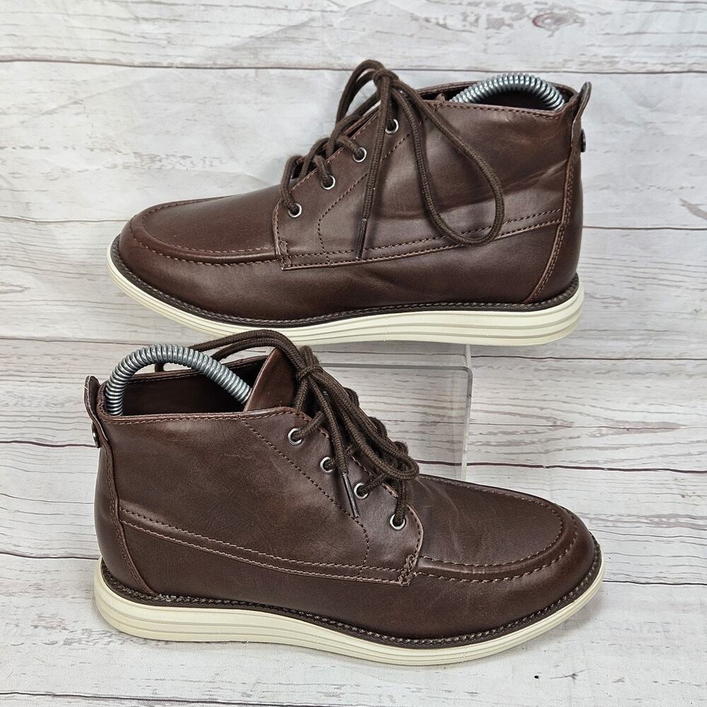 Cole Haan LunarGrand Men’s Size 4 Brown Leather Chukka Ankle Boots Moc Toe
